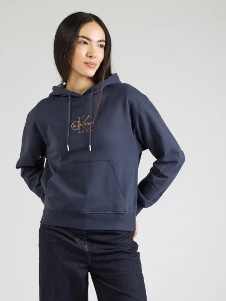 Klasická mikina Calvin Klein Jeans modrá