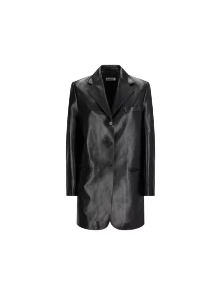 Marynarka Jil Sander skórzana czarna