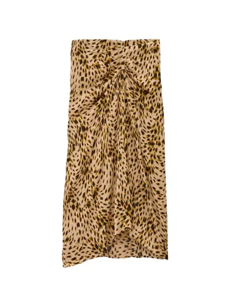 Fustă midi Ba&sh cu imagine cu model leopard
