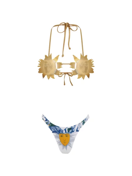 Bikini Amir Slama z naszywkami białe