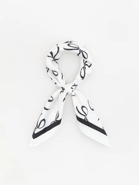 Reserved Vzorovaná šatka bandana krémová
