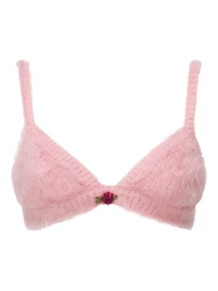 Haftowany top Alessandra Rich różowy