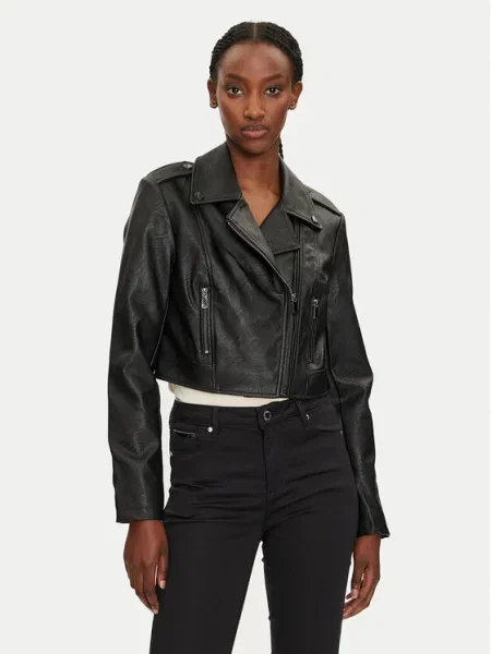 Morgan Geacă din imitație de piele negru