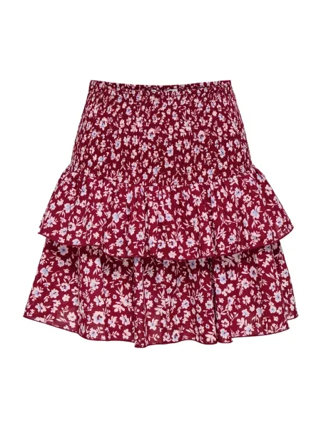 ONLY Fustă ONLZOEY albastru deschis / roșu cranberry alb