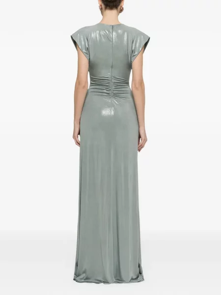Maxi rochie maxi Nissa cu volane de costum verde