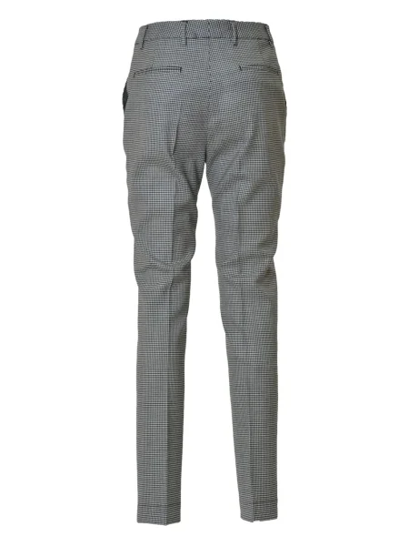 Pantaloni Tonello de lână în carouri gri