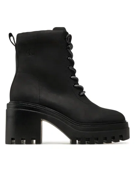 Calvin Klein Jeans Botine Chunky Heeled Zip Boot Lth negru