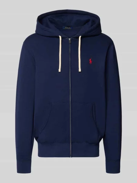 Bluza rozpinana Polo Ralph Lauren polarowa z logo granatowa