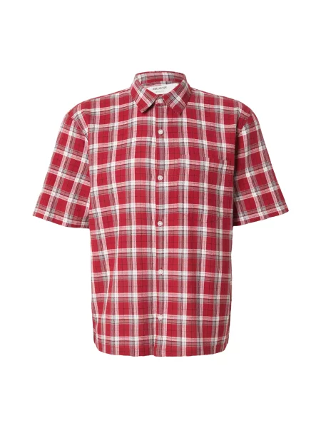 HOLLISTER Cămașă MALLCORE gri deschis / roșu alb