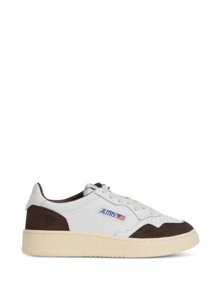Sneakerși Autry din piele de căprioară alb
