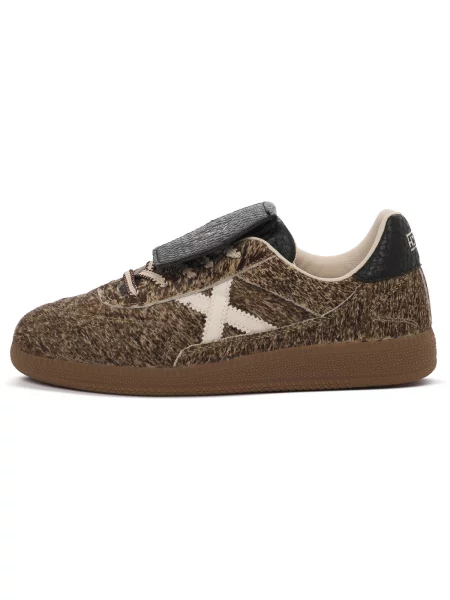 Pantofi Munich cu imprimeu animal print bej