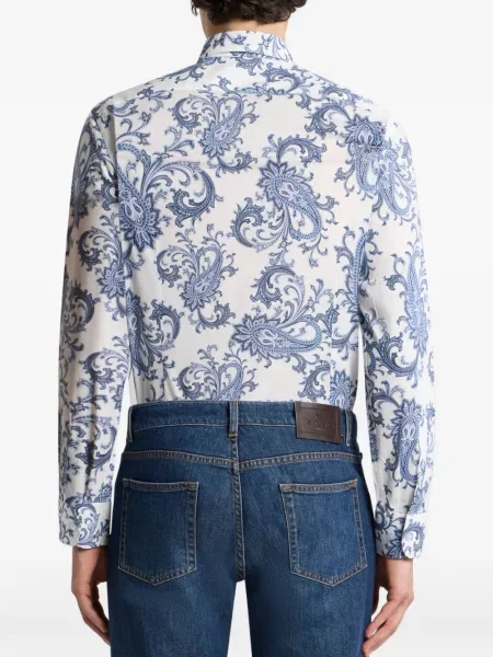 Cămașă Etro cu model paisley alb