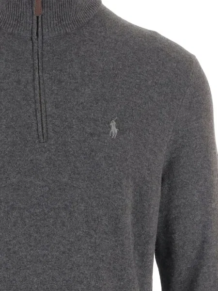 Кариран вълнен суичър с качулка Polo Ralph Lauren бродиран зелено