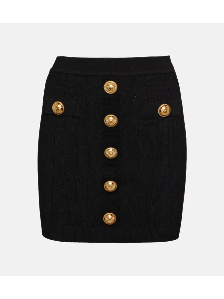 Fustă Balmain cu talie înaltă negru
