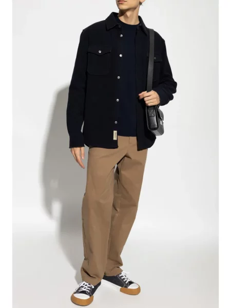 Siuvinėtas vilnonis megztinis Woolrich juoda