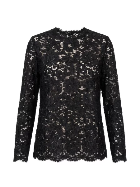 Top Valentino Garavani din dantelă negru