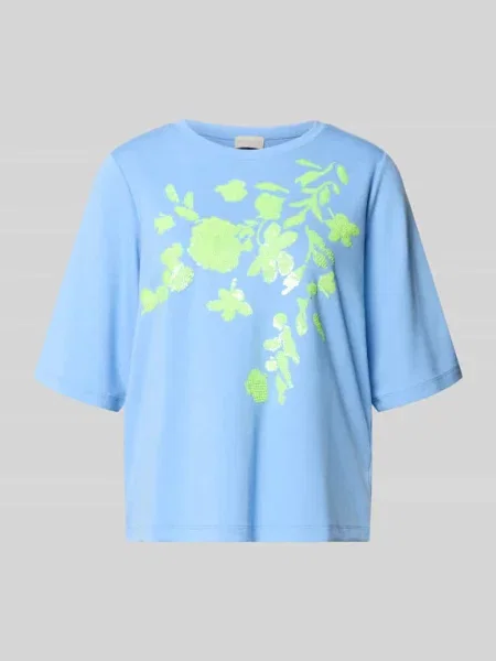 T-shirt z mieszanki z cekinowym obszyciem Milano Italy