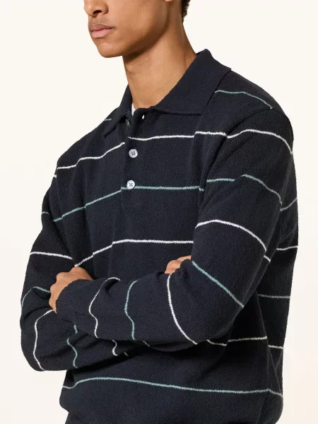 Arket Sweter Polo blau biała