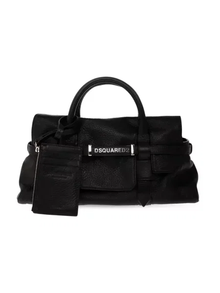 Torebka Dsquared2 skórzana czarna