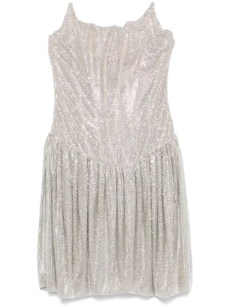 Mała sukienka mini Giuseppe Di Morabito z kryształkami garniturowa szara