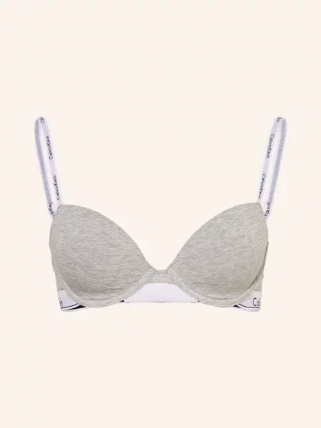 Calvin Klein Podprsenka S Kosticemi Icon Cotton Modal šedá