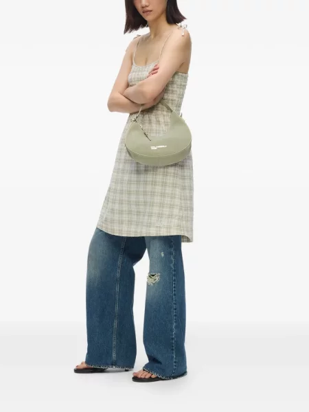 Велурена чанта Karl Lagerfeld Jeans зелено
