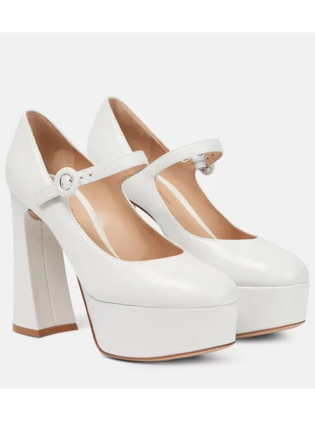 Pantofi cu toc Gianvito Rossi din piele alb