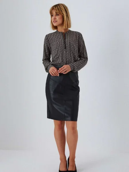 Fustă din piele Marisse negru