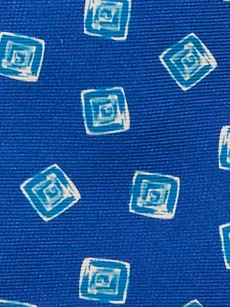 Cravată Kiton cu imagine cu imprimeu geometric albastru