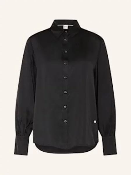 Brax Koszula Vic Z Satyny schwarz czarna