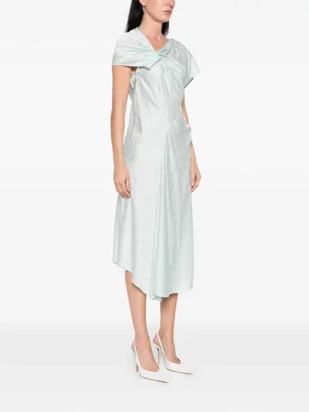 Sukienka midi Victoria Beckham w kwiatki z nadrukiem garniturowa zielona