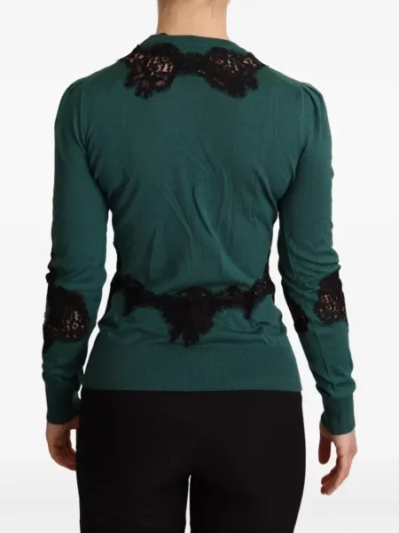 Pulover Dolce & Gabbana din dantelă verde