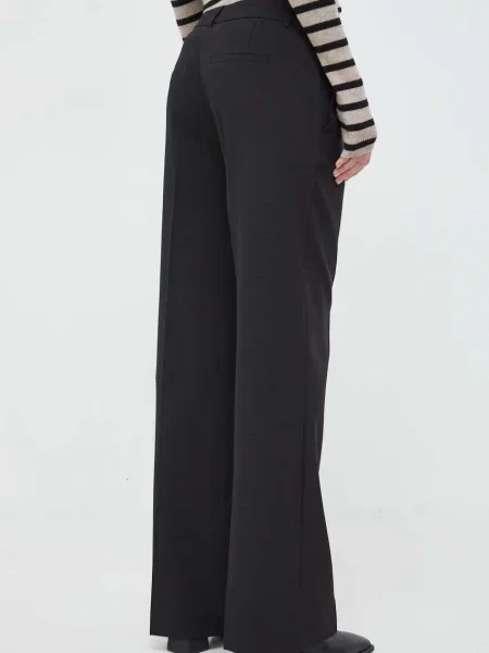 Kalhoty Herskind Jackmann jednoduché high waist černá