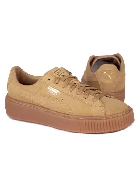 Buty sportowe Puma SUEDE PLATFORM beżowe