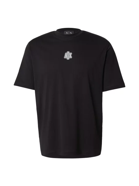 ARMANI EXCHANGE Tričko grafitová / čierna biela