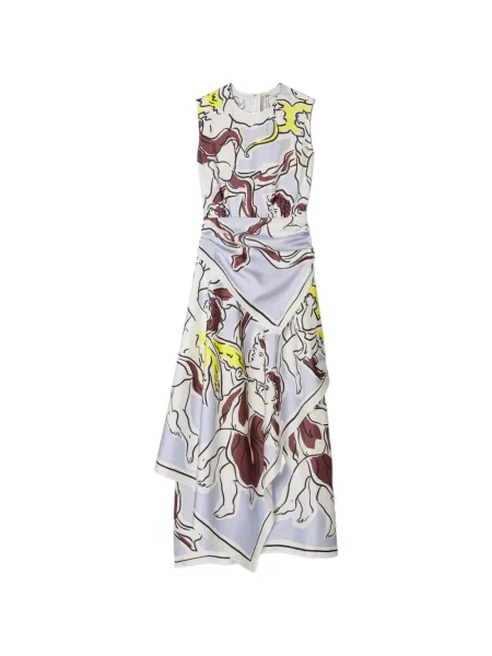 Rochie Tory Burch de mătase de costum albastru