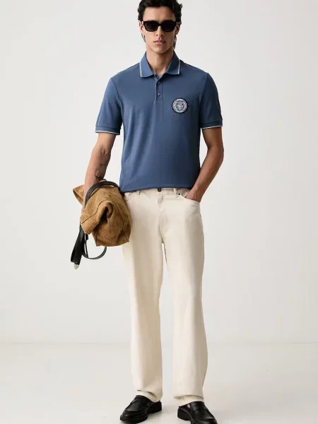 Tricou polo Armani Exchange albastru