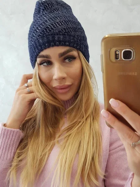 Șapcă Marka Niezdefiniowana din fleece albastru