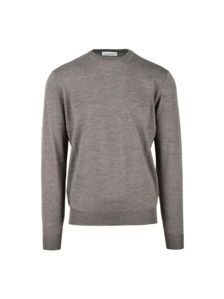 Sweter Filippo De Laurentiis z wełny merino z okrągłym dekoltem szary