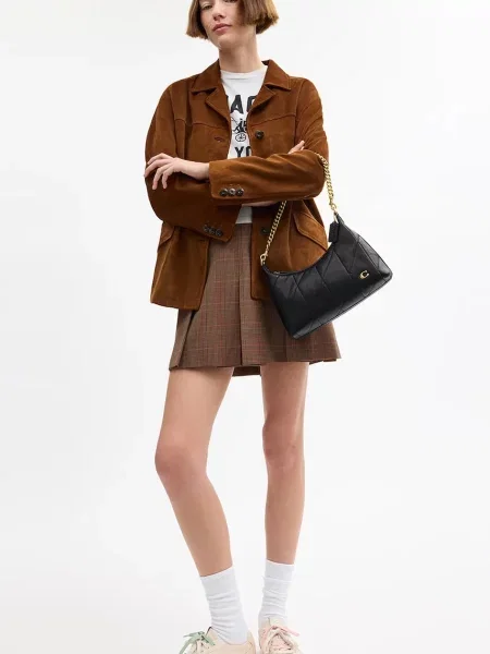 Кожаная стеганая сумка через плечо Coach
