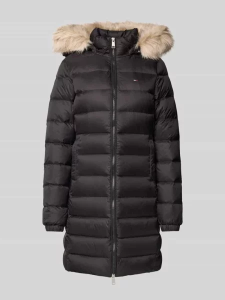 Tommy Jeans Płaszcz Puchowy Z Odpinanym Sztucznym Futrem schwarz czarny