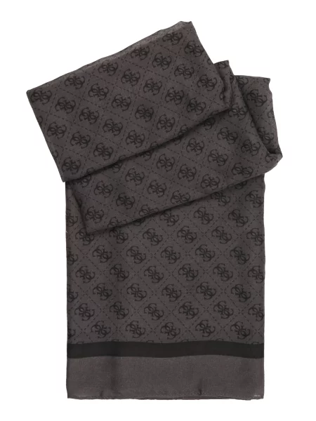 GUESS Fular Katya metalic / negru gri
