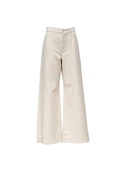 Szerokie jeansy Weekend Max Mara beżowe
