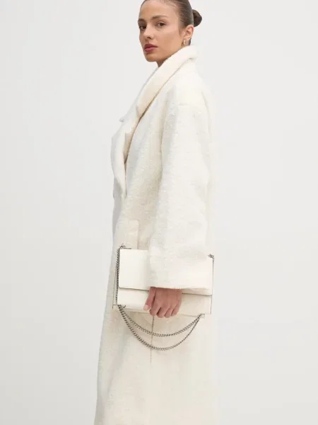 Палто OUI преходен модел с двуредно закопчаване бежово