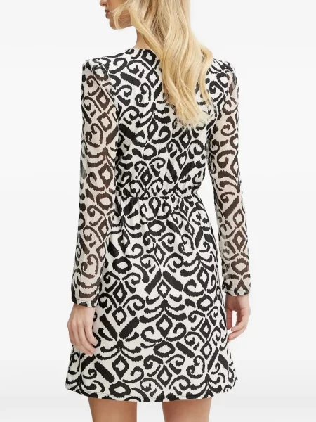 Rochie mini Morgan cu imagine cu decolteu în V alb