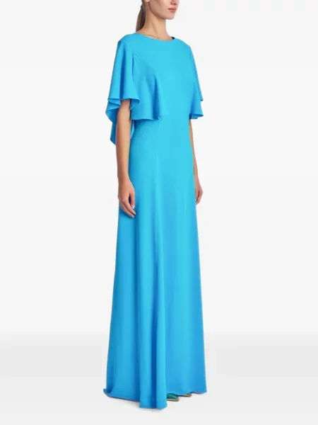 Rochie maxi Irina Schrotter cu volane albastru