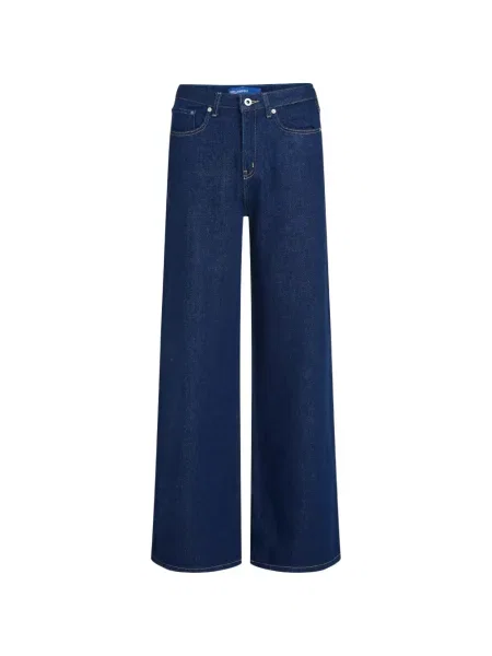 Blugi cu picior larg Karl Lagerfeld Jeans cu talie înaltă albastru
