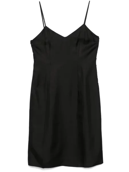 Rochie midi Prada de mătase până la genunchi de costum negru