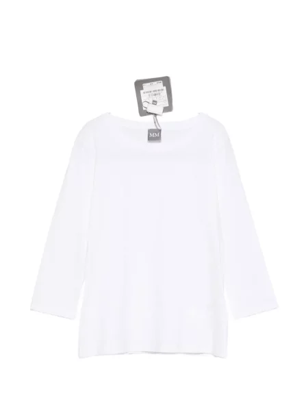 Top Max Mara cu decolteu barcă alb