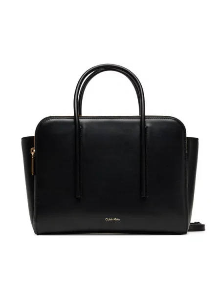 Calvin Klein Kabelka Carryall Mini Leather Tote Bag černá